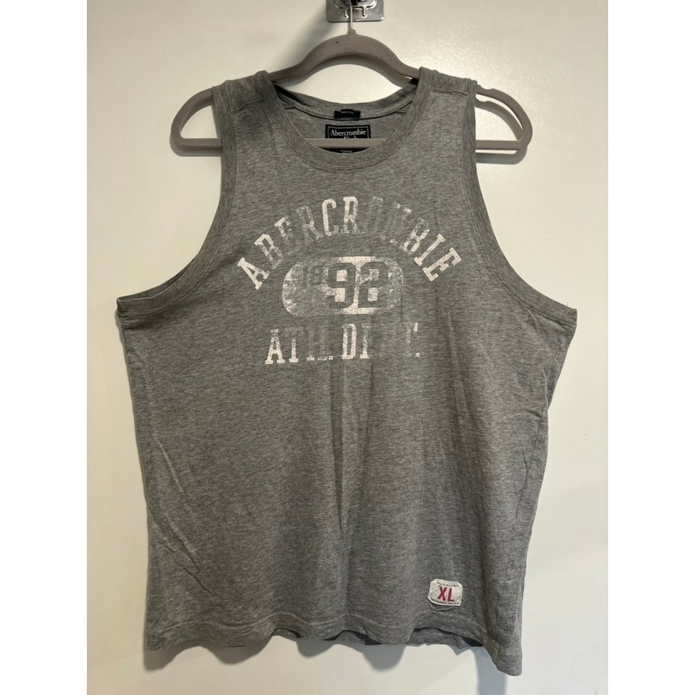 Abercrombie & Fitch Vintage Y2K Athletic Muscle Tank Top Sz:XL Gray Distressed